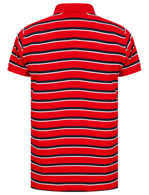 Packham Striped Cotton Pique Polo Shirt In Barados Cherry - Le Shark