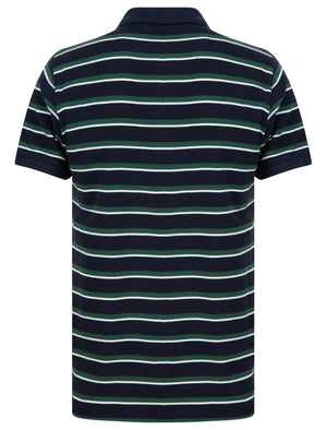 Packham Striped Cotton Pique Polo Shirt In Sky Captain Navy - Le Shark