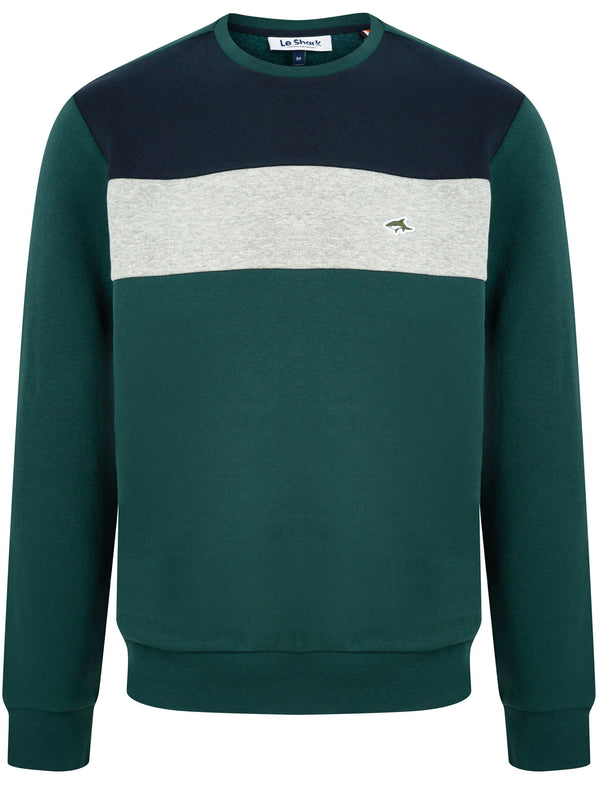 Paul Colour Block Cotton Blend Fleece Sweatshirt in Dune Bug - Le Shark