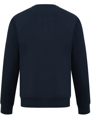 Paul Colour Block Cotton Blend Fleece Sweatshirt in Sky Captain / Red - Le Shark