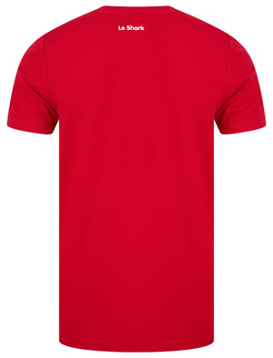 Tom Colour Block Textured Cotton T-Shirt in Barados Cherry - Le Shark