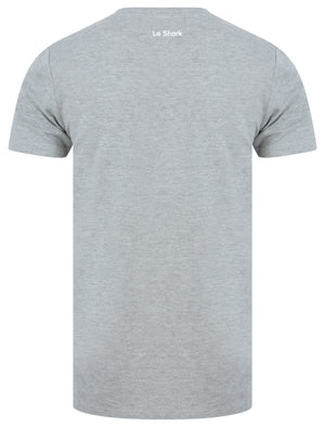Tom Colour Block Textured Cotton T-Shirt in Light Grey Marl - Le Shark