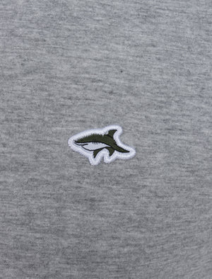 Archer Cotton Jersey T-Shirt with Ribbed Tipping in Light Grey Marl - Le Shark