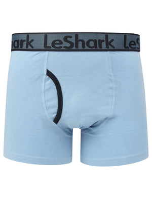 Cottage (2 Pack) Boxer Shorts Set in Allure Blue / Hunter Green - Le Shark
