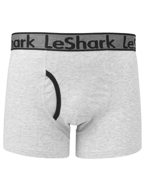 Cottage (2 Pack) Boxer Shorts Set in Grape Jam / Light Grey Marl - Le Shark