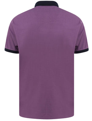 Mariner 2 Cotton Jersey Polo Shirt with Tape Detail In Grape Jam - Le Shark