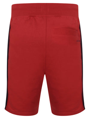 Mellish Jogger Shorts with Striped Side Panel Detail in Scarlet Sage - Le Shark