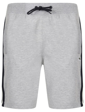 Mellish Jogger Shorts with Striped Side Panel Detail in Light Grey Marl - Le Shark