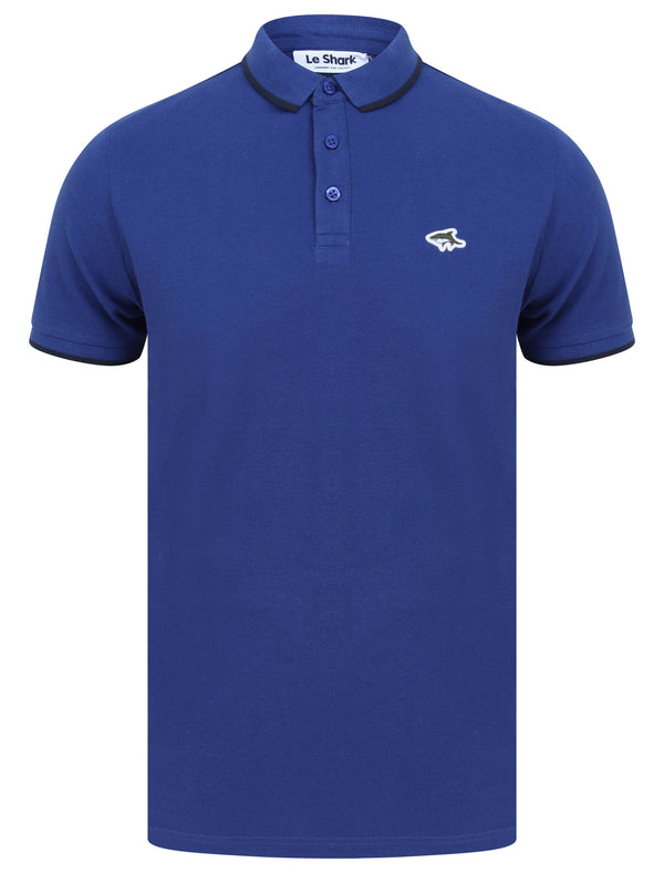 Midhurst 2 Tipped Cotton Pique Polo Shirt In Mazarine Blue - Le Shark