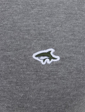 Midhurst 2 Tipped Cotton Pique Polo Shirt In Mid Grey Marl - Le Shark