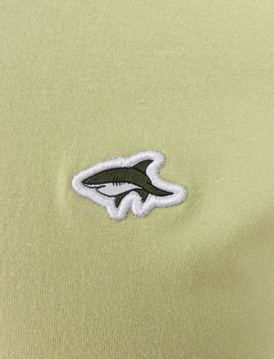 Mill 2 Cotton Pique Polo Shirt with Jacquard Collar In Desert Sage - Le Shark