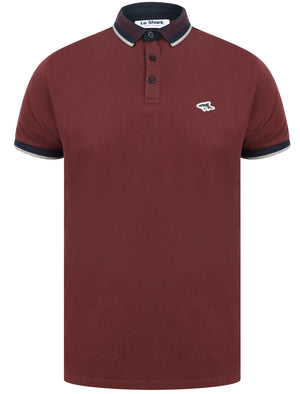 Mill 2 Cotton Pique Polo Shirt with Jacquard Collar In Port Royale - Le Shark