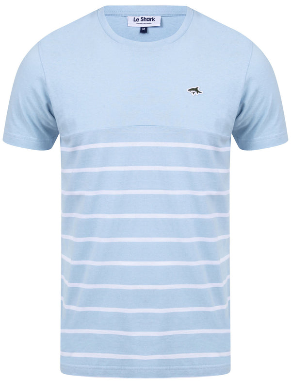 Minting Cotton Jersey Striped T-Shirt In Angel Falls Blue - Le Shark