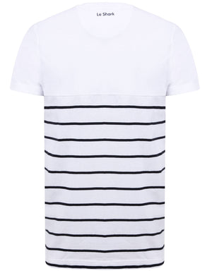 Minting Cotton Jersey Striped T-Shirt In Bright White - Le Shark
