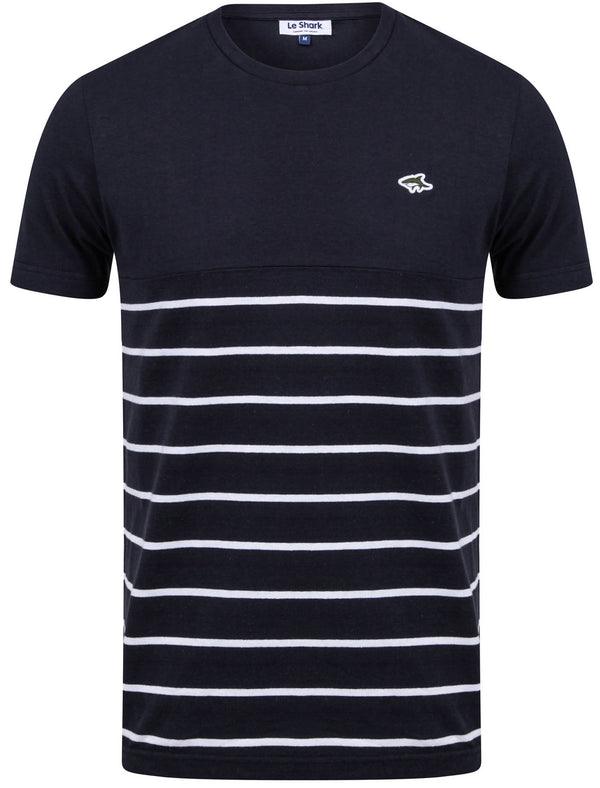 Minting Cotton Jersey Striped T-Shirt In Sky Captain Navy - Le Shark