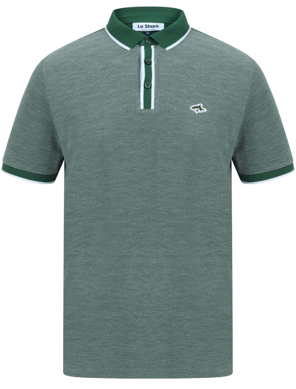 Morrish 2 Cotton Marl Birdseye Pique Polo Shirt In Hunter Green - Le Shark