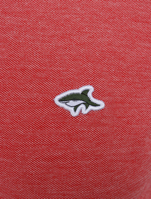 Morrish 2 Cotton Marl Birdseye Pique Polo Shirt In Scarlet Sage - Le Shark