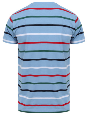 Orchardson Multi-colour Stripe Cotton Jersey T-Shirt In Allure Blue - Le Shark