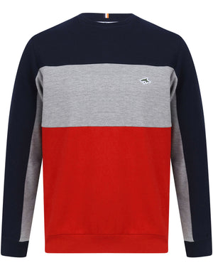 Overhill Colour Block Sweatshirt in Scarlet Sage - Le Shark