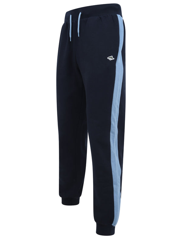 Padfield Cuffed Joggers with Coloured Side Panel Detail in Allure Blue - Le Shark