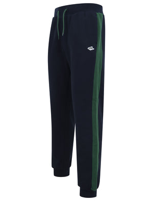 Padfield Cuffed Joggers with Coloured Side Panel Detail in Hunter Green - Le Shark