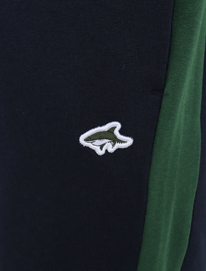 Padfield Cuffed Joggers with Coloured Side Panel Detail in Hunter Green - Le Shark