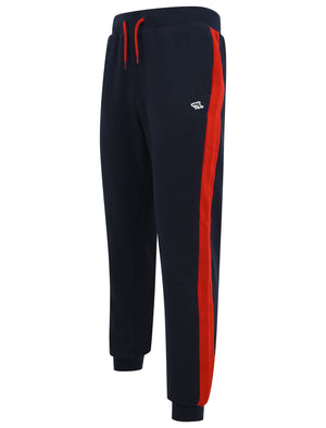 Padfield Cuffed Joggers with Coloured Side Panel Detail in Scarlet Sage - Le Shark