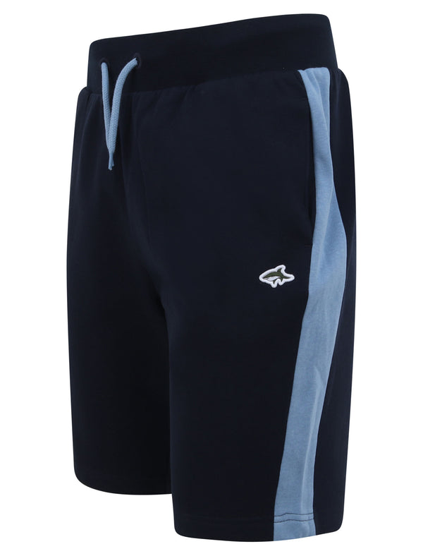 Parfett Jogger Shorts with Coloured Side Panel Detail in Allure Blue - Le Shark
