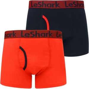 Parry (2 Pack) Boxer Shorts Set in High Risk Red / Sky Captain Navy - Le Shark