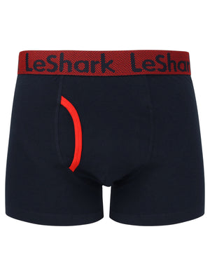 Parry (2 Pack) Boxer Shorts Set in High Risk Red / Sky Captain Navy - Le Shark