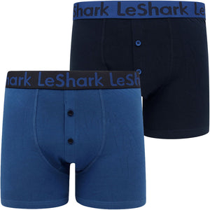 Peace (2 Pack) Boxer Shorts Set in Limoges Blue / Sky Captain Navy - Le Shark