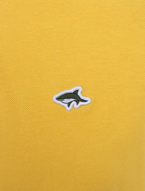 Waterloo Cotton Pique Polo Shirt with Tipping in Solar Yellow - Le Shark