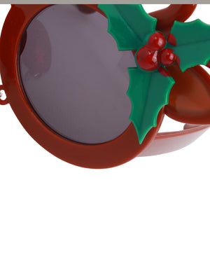 Rudolph the Red Nose Reindeer Hanging Novelty Christmas Glasses in Brown - Merry Christmas