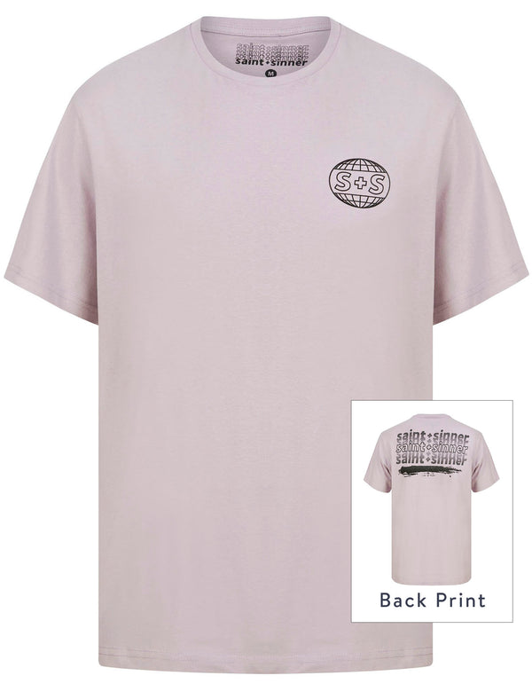 Halftone Streak Motif Cotton Jersey T-Shirt in Iris Purple - Saint + Sinner