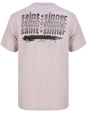 Halftone Streak Motif Cotton Jersey T-Shirt in Iris Purple - Saint + Sinner
