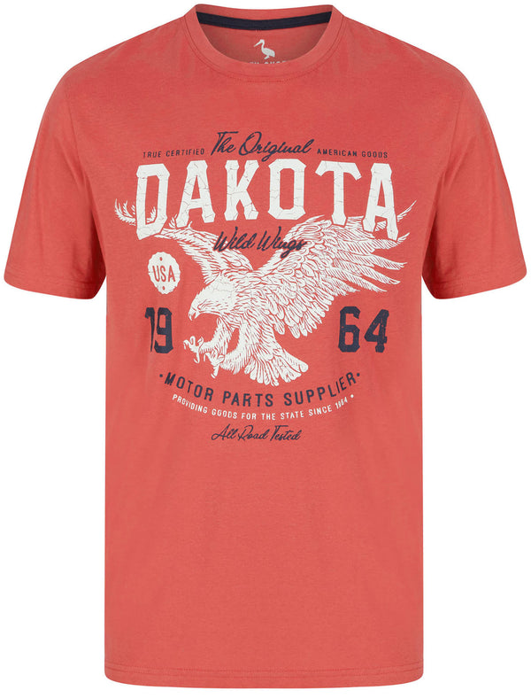 Dakota Wild Wings Motif Cotton Jersey T-Shirt in Garnet Rose - South Shore