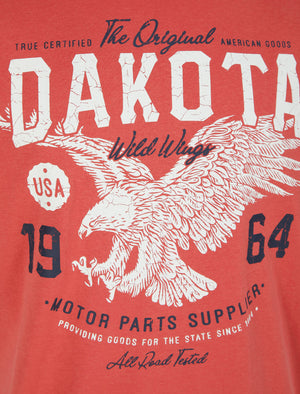 Dakota Wild Wings Motif Cotton Jersey T-Shirt in Garnet Rose - South Shore