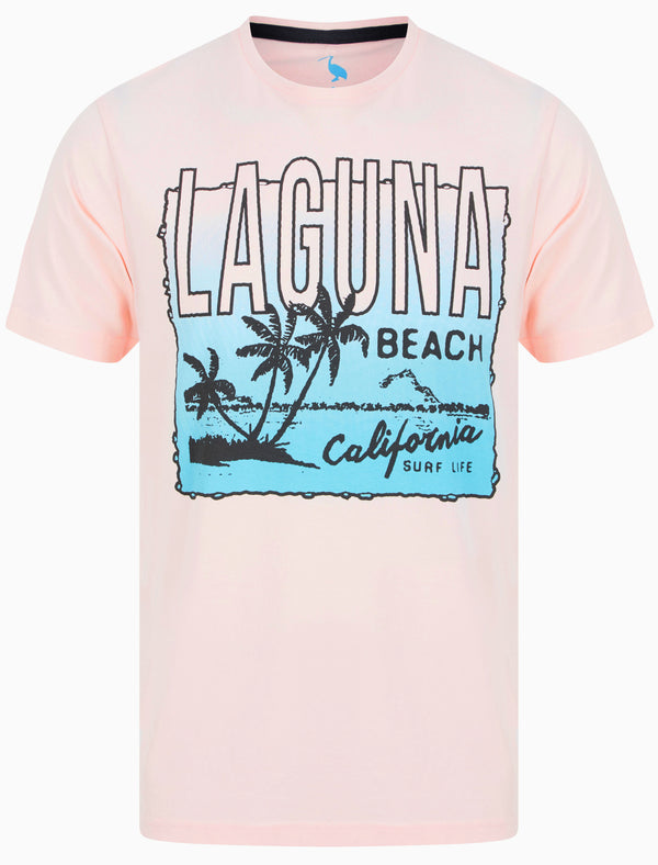 Laguna Motif Cotton Jersey T-Shirt in Blushing Pink - South Shore