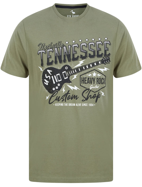 Tennessee Custom Shop Motif Cotton Jersey T-Shirt in Deep Linchen Green - South Shore