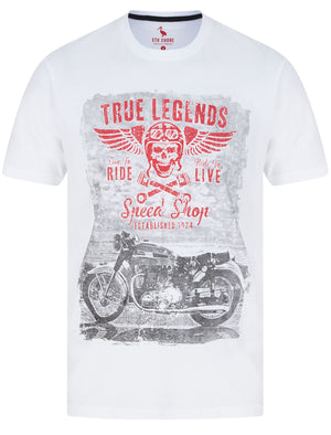 True Legends Motif Cotton Jersey T-Shirt in Optic White - South Shore