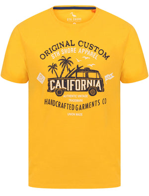 Custom Van Motif Cotton Jersey T-Shirt in Jurassic Gold - South Shore