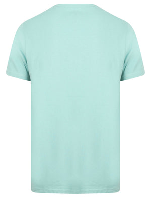 Escape The City Motif Cotton Jersey T-Shirt in Aqua Haze - South Shore
