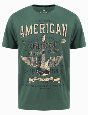 Guitar Custom Motif Cotton Jersey T-Shirt in Mallard Green - South Shore