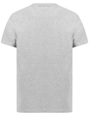 Hawaii Motif Cotton Jersey T-Shirt in Light Grey Marl - South Shore