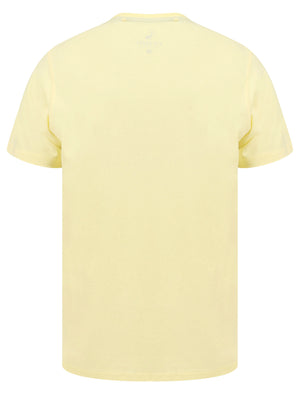 Hawaii Motif Cotton Jersey T-Shirt in Pastel Yellow - South Shore