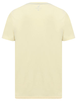 LA Summer Vibes Motif Cotton Jersey T-Shirt in Pastel Yellow - South Shore