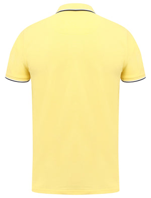 Rocky Bay Classic Cotton Pique Polo Shirt with Tipping In Yellow - South Shore