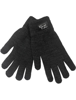 Men's Penn Knitted Gloves in Black / Charcoal