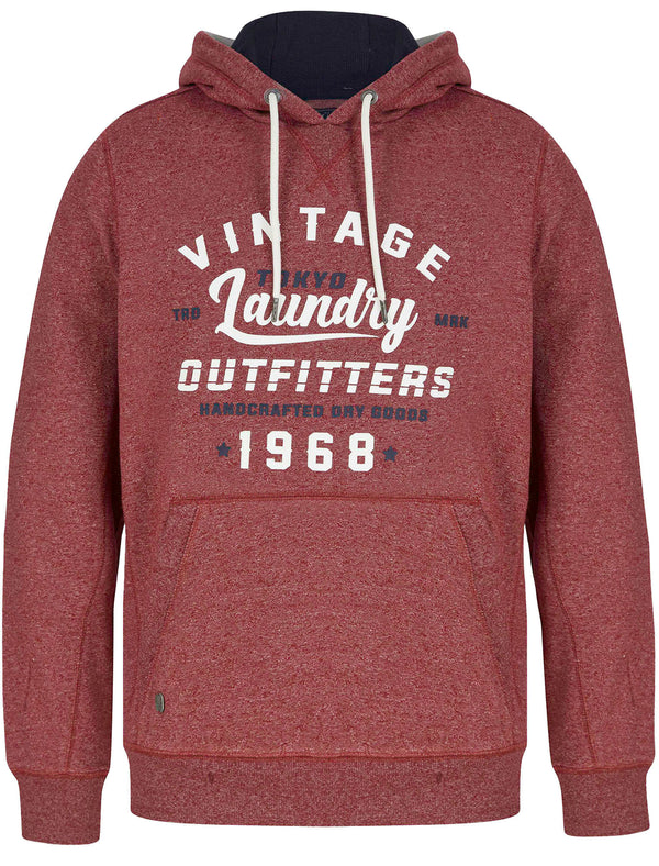 Swifter Motif Brushback Fleece Pullover Hoodie in Burgundy - Tokyo Laundry