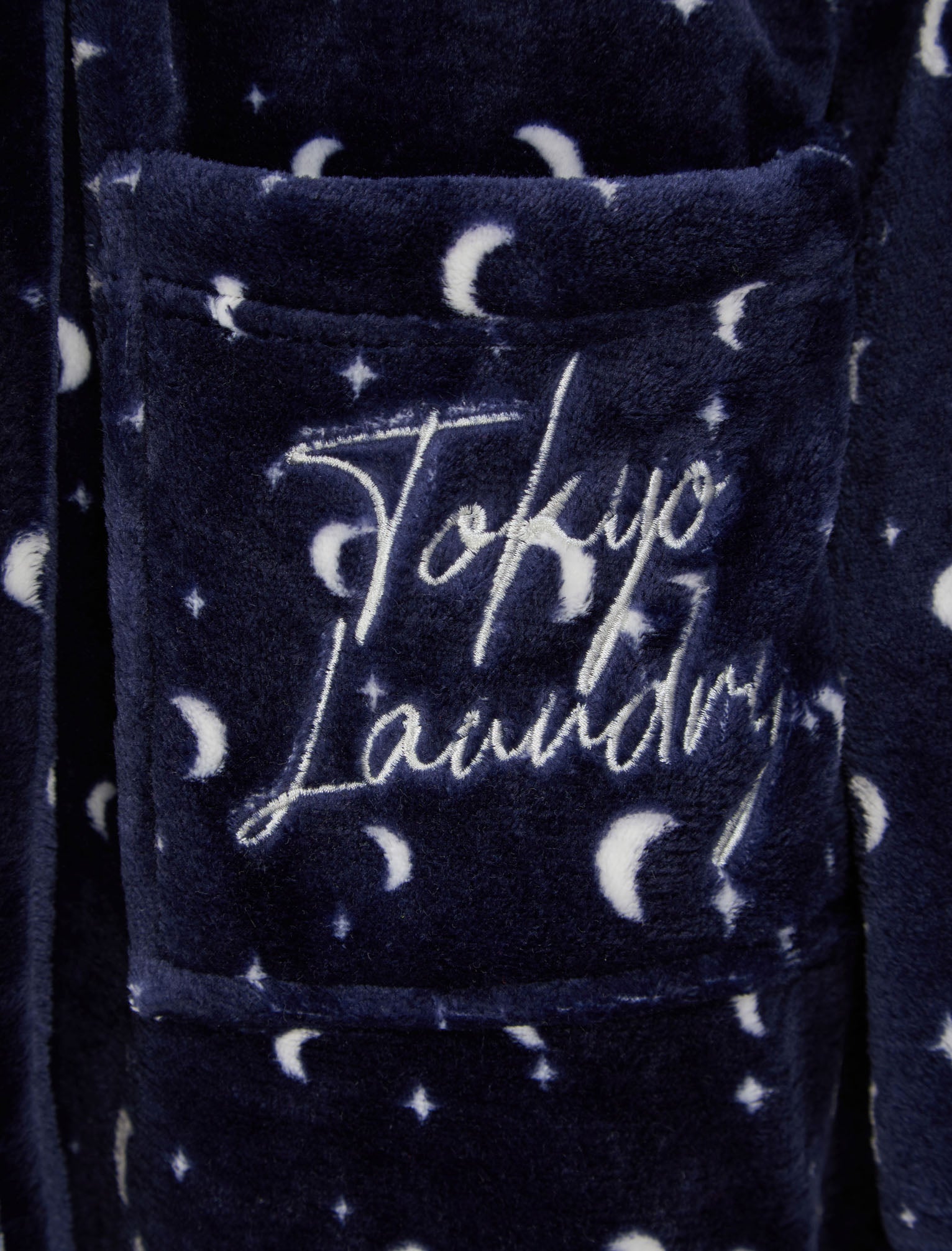 Women's Moon & Stars Soft Fleece Tie Robe Dressing Gown with Hooded Ea –  Tokyo Laundry